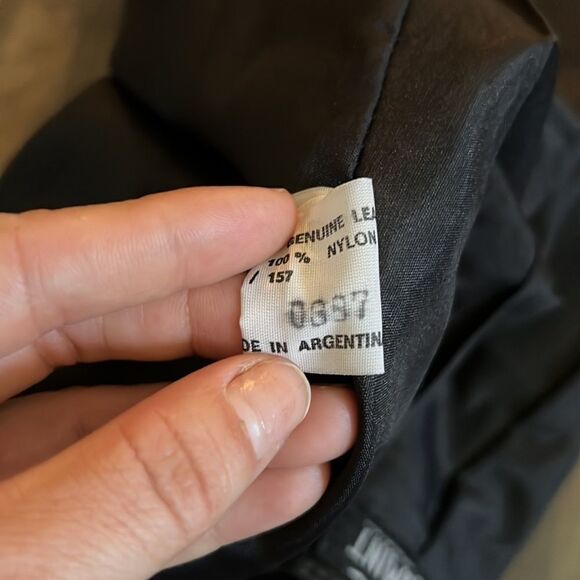 Vintage Comint Black Genuine Leather Skirt Sz- - Picture 10 of 13